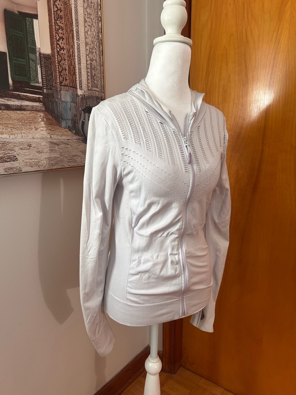 Soho Sport Lightweight Gray Zip-Up Hooded Jacket Full Front Zipper